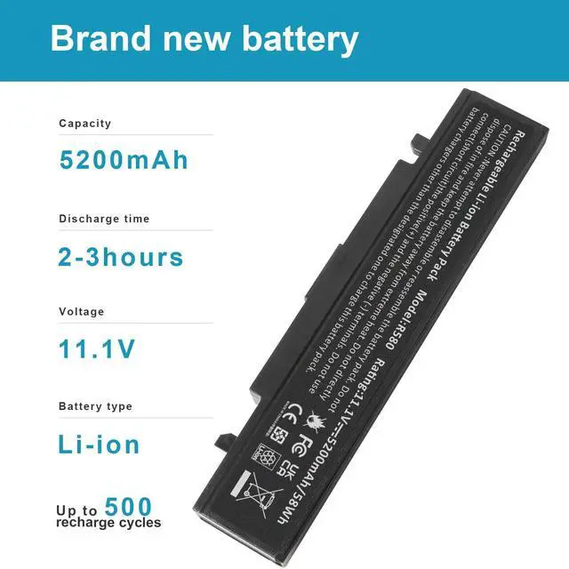 Alt view image 3 of 5 - AA-PB9NS6B AA-PB9MC6B AA-PB9NC6B AA-PB9NC6W AA-PB9NS6B Laptop Battery for Samsung R420 R430 R468 R470 R480 RV510 RV511 RC512 R519 R520 R530 R540 R580 R730 Q320 Q430 Np550P5c Np365e5c NP300E5A