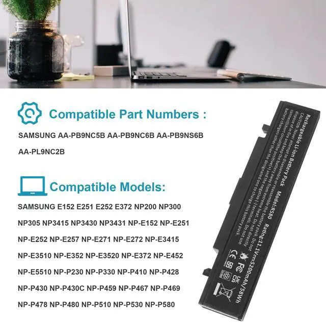 Alt view image 5 of 5 - AA-PB9NS6B AA-PB9MC6B AA-PB9NC6B AA-PB9NC6W AA-PB9NS6B Laptop Battery for Samsung R420 R430 R468 R470 R480 RV510 RV511 RC512 R519 R520 R530 R540 R580 R730 Q320 Q430 Np550P5c Np365e5c NP300E5A