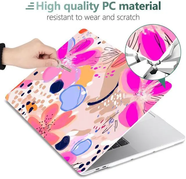 Alt view image 3 of 5 - DONGKE Compatible with Older MacBook Pro 16 inch Case 2020 2019 Release A2141 with Touch Bar Fits Touch ID, Plastic Hard Shell & Keyboard Cover & Screen Film - Floral Artistic