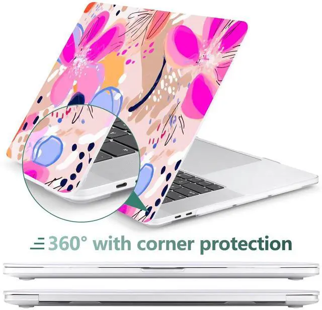 Alt view image 5 of 5 - DONGKE Compatible with Older MacBook Pro 16 inch Case 2020 2019 Release A2141 with Touch Bar Fits Touch ID, Plastic Hard Shell & Keyboard Cover & Screen Film - Floral Artistic