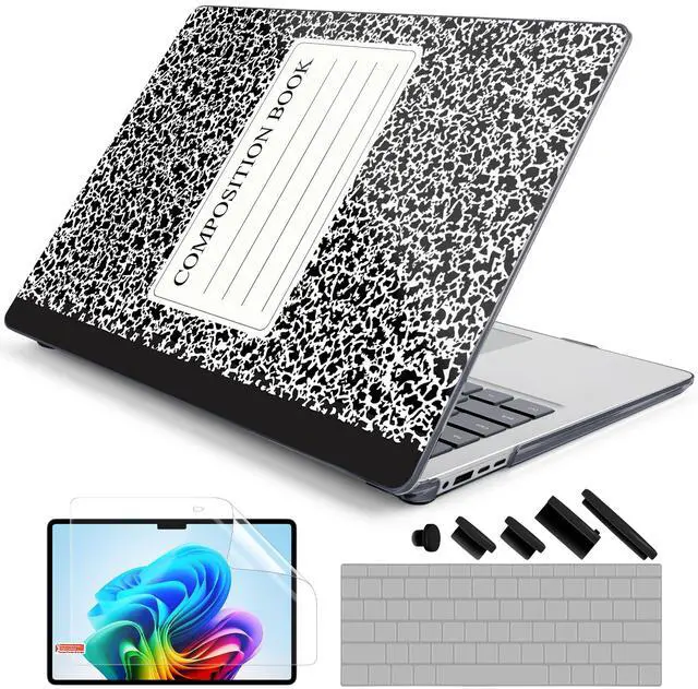 Main image of DONGKE Case for Microsoft Surface Laptop (2024), Windows 11 Copilot+ PC, 13.8 Inch Touchscreen Display, Protective Plastic Hard Shell Case with Keyboard Cover & Screen Protector - Composition Book