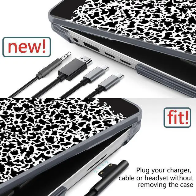 Alt view image 3 of 5 - DONGKE Case for Microsoft Surface Laptop (2024), Windows 11 Copilot+ PC, 13.8 Inch Touchscreen Display, Protective Plastic Hard Shell Case with Keyboard Cover & Screen Protector - Composition Book