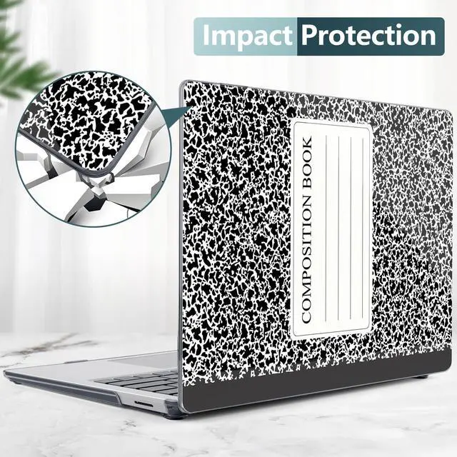 Alt view image 5 of 5 - DONGKE Case for Microsoft Surface Laptop (2024), Windows 11 Copilot+ PC, 13.8 Inch Touchscreen Display, Protective Plastic Hard Shell Case with Keyboard Cover & Screen Protector - Composition Book