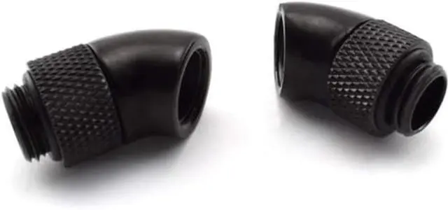 Alt view image 3 of 5 - Dracaena 6 Pack G1/4" Thread Male to Female Extender Fitting, 45deg Rotary Fitting Adapter Connector for Computer Water Cooling System, Black