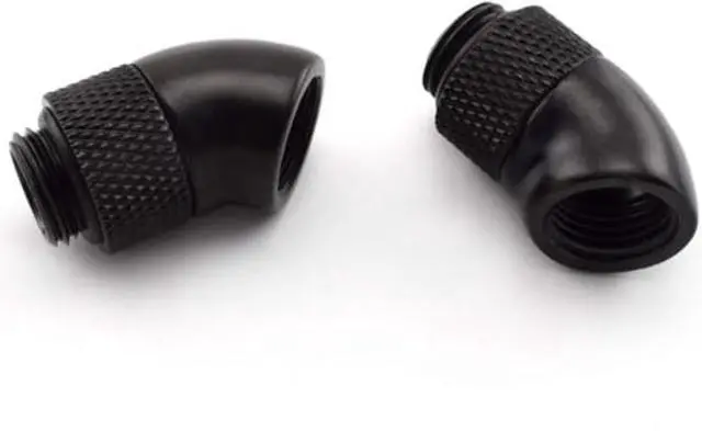 Alt view image 4 of 5 - Dracaena 6 Pack G1/4" Thread Male to Female Extender Fitting, 45deg Rotary Fitting Adapter Connector for Computer Water Cooling System, Black