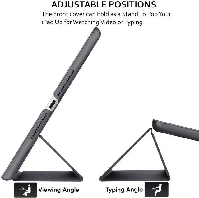 Alt view image 5 of 5 - DuraSafe Cases for iPad 5th 2017 6th 2018 Gen 9.7 Inch [iPad 5 6 Gen ] A1893 A1954 A1822 A1823 MRJN2LL/A MR7G2LL/A MR7F2LL/A MP2F2LL/A Slim Hard Shell Protective Stand Cover - Black