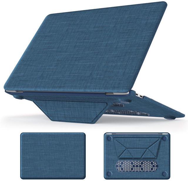 Main image of DTangLsm Compatible for MacBook Pro 13 inch Case M2 2024 2023 2022-2016 M1 A2338 A2289 A2251 A2159 A1989 A1706 A1708 - Fabric Textured Hard Shell Case with Foldable Kickstand & Keyboard Cover, Blue