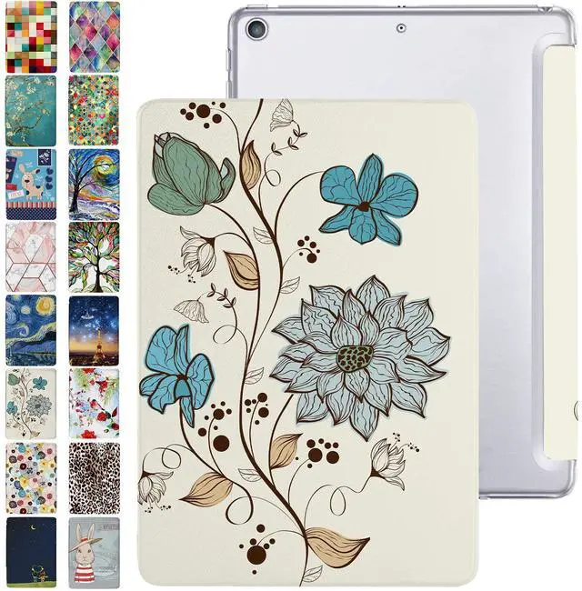 Main image of DuraSafe Cases for iPad PRO 12.9 Inch 2nd [ Pro 12.9 2 Generation 2017 ] A1670 A1671 MQEF2LL/A MQED2LL/A MQDC2LL/A MQDD2LL/A MQDA2LL/A Printed PC Lightweight Clear Back Cover - Watercolor Flowers