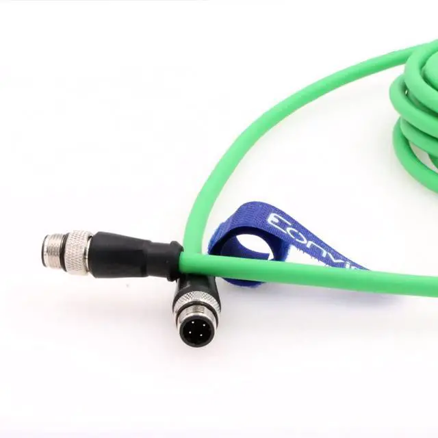 Alt view image 2 of 3 - Eonvic M12 D Code 4 Pin to 4 Pin Male Flexible Gigabit Ethernet Cable Cat5e Shielded Networking Cable for Industrial Camera (2M)