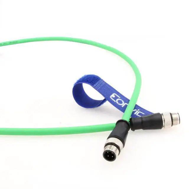 Alt view image 3 of 3 - Eonvic M12 D Code 4 Pin to 4 Pin Male Flexible Gigabit Ethernet Cable Cat5e Shielded Networking Cable for Industrial Camera (2M)
