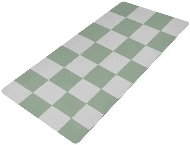 Alt view image 2 of 5 - Mouse Pad Desk Mat Leather Desk Pad Large Gaming Desk Cover Protector Mat for Keyboard Computer Laptop Office Waterproof 35.4 x 16.5 Inch Checkered White and Green