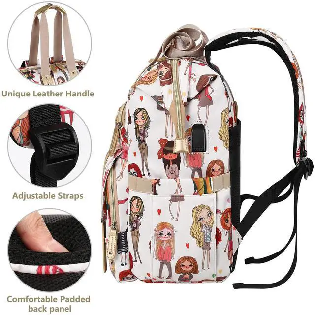 Alt view image 3 of 5 - FALANKO Laptop Backpack for Women,Teacher Doctor Nurse Work Purse Bag for 15.6 Inch Laptop, Wide Open Computer Bookbag, Large backpack for women with USB Charging Port RFID Anti Theft Pocket