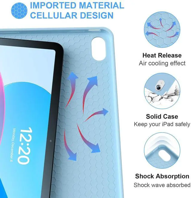 Alt view image 3 of 5 - iPad 10th Generation Case with Keyboard Magnetic Detachable BT Keyboard Case Premium Protective Cover & Pencil Holder for Apple iPad 2022 10.9 Inch (Sky Blue)