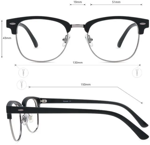 Alt view image 5 of 5 - Firmoo Browline Blue Light Blocking Glasses for Women/Men, Stylish Computer & Phone Eyewear Anti Eyestrain