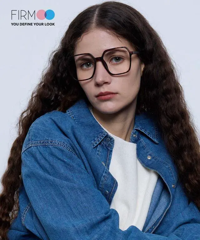 Alt view image 3 of 5 - Firmoo Blue Light Blocking Glasses for Women/Men, Oversized Square Green Frame Computer Glasses for Screen, YC1291