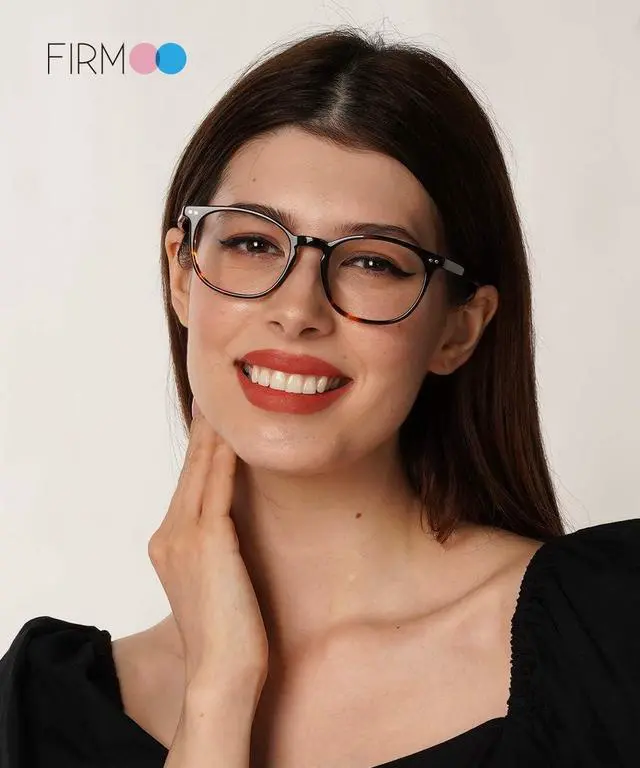 Alt view image 4 of 5 - Firmoo Blue Light Blocking Glasses for Women/Men, Round Frame Computer Gaming & Phone Eyewear Anti Eyestrain, DBSN62320