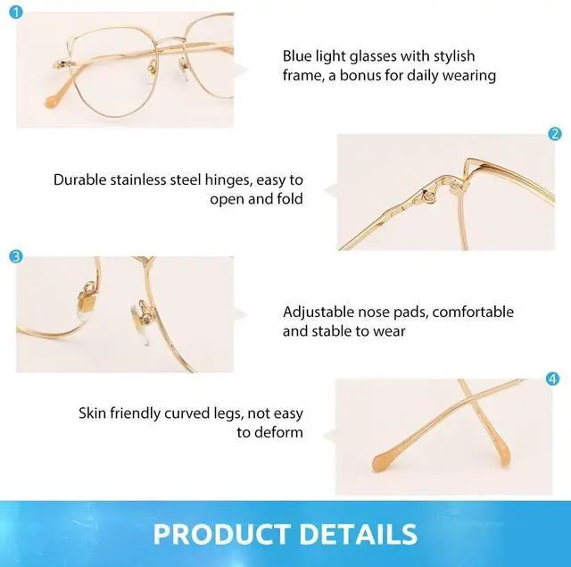 Alt view image 4 of 5 - Firmoo Blue Light Blocking Glasses for Woman, Cat Eye Anti Blue Light Computer Glasses for Screen Glare, Anti UV Fatigue Headache Glasses Purple