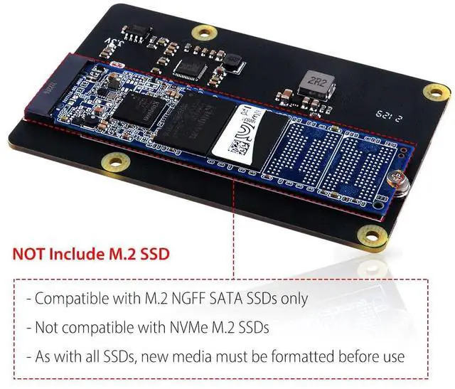 Alt view image 4 of 5 - GeeekPi for Raspberry Pi 4,X862 V2.0 M.2 NGFF SATA SSD Storage Expansion Board with USB 3.1 Connection Support Key-B 2280 SSD Only