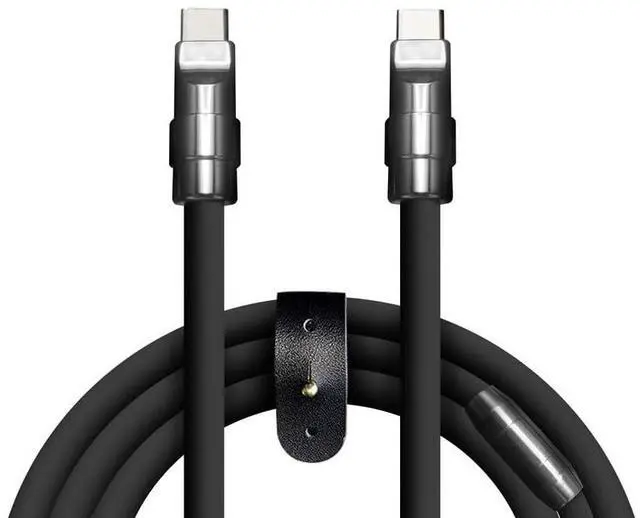 Main image of Black Chubby - Special Black Samurai Edition Durable 240W Fast Charging Cable Ultra-Thick Silicone USB C Cable for iPhone 16/15 Series iPad MacBook Galaxy Series, Type C to Type C, 3.3FT