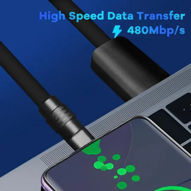 Alt view image 5 of 5 - Black Chubby - Special Black Samurai Edition Durable 240W Fast Charging Cable Ultra-Thick Silicone USB C Cable for iPhone 16/15 Series iPad MacBook Galaxy Series, Type C to Type C, 3.3FT