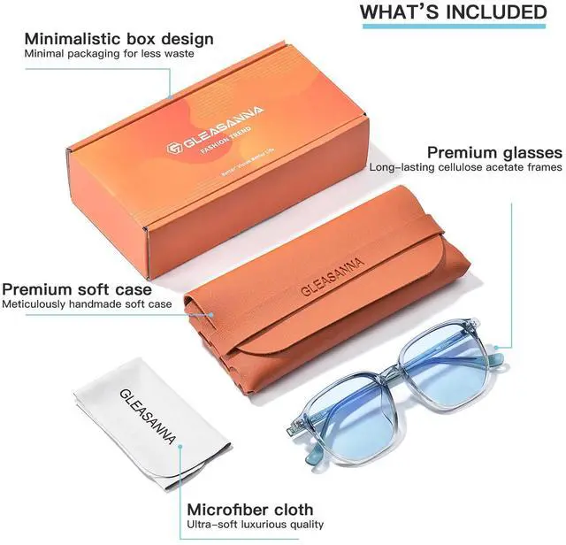 Alt view image 5 of 5 - GLEASANNA 99.9% Blue Light Blocking Glasses For Men Women Anti-Fatigue Computer Gaming Sleep Glasses Reduce Eye Strain