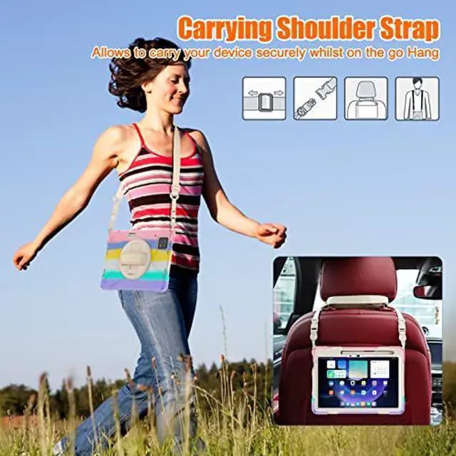 Alt view image 4 of 5 - GooodiDEAR for Xiaomi Mi Pad 6/ Mi Pad 6 Pro Case, Shockproof Heavy Duty Case 11", 360 Rotate Stand Hand Strap Shoulder Strap Pencil Holder Protective Cover, Tablet for Men Women Kids, Sparkling Pink
