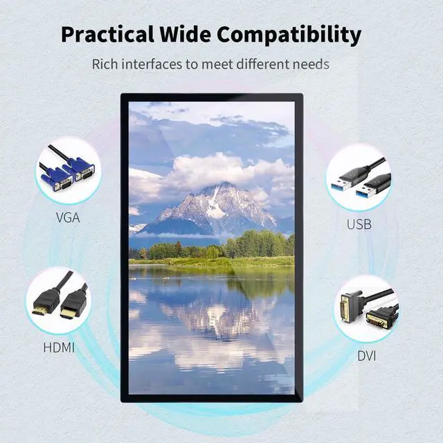 Alt view image 3 of 5 - TouchWo 32 inch Capacitive Multi-Touch Screen Industrial Monitor, 16:9 Display 1920 x 1080P, Built-in Speakers, USB, VGA, DVI & HD-MI Ports, Digital Signage Displays and Player for Advertising