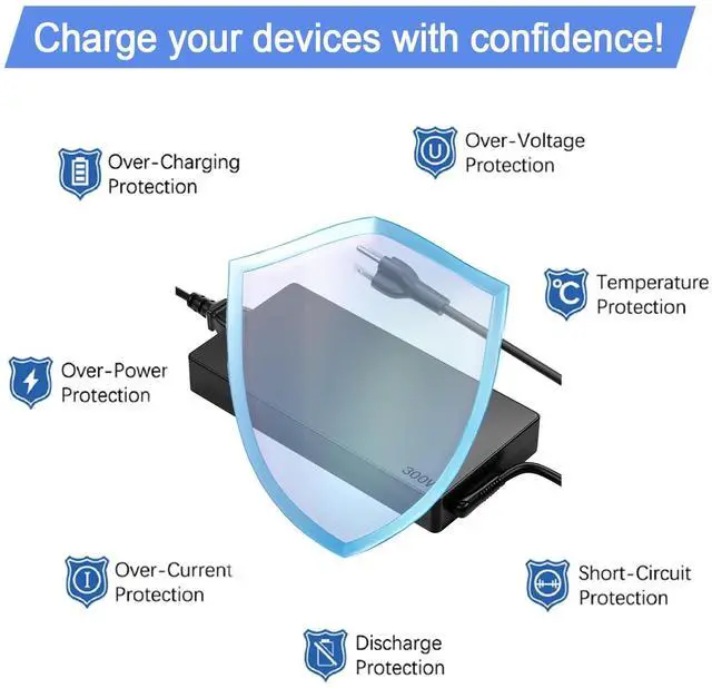 Alt view image 4 of 5 - 300W Universal Laptop Charger, Replacement for Lenovo Laptop Charger, Fast Charger Cord