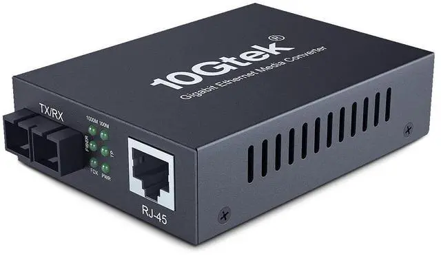 Main image of Gigabit SC to RJ45 Fiber Media Converter, Multimode Fiber to Ethernet Converter, 10/100/1000Mbps RJ45 Port to 1000Mbps Multi-Mode Fiber Dual SC Port, MMF, 850nm, up to 550m, Auto-Negotiation
