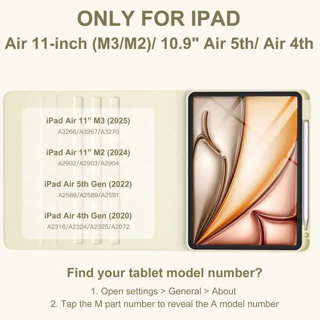 Alt view image 2 of 5 - Harvopu Compatible for iPad Air 11-inch/ 10.9" Air 5th 4th Generation Case with Keyboard - Backlit Detachable, Folio Cover with Pencil Holder for iPad Air 11 Inch M3/M2, Air 5/ Air 4 (Starlight)