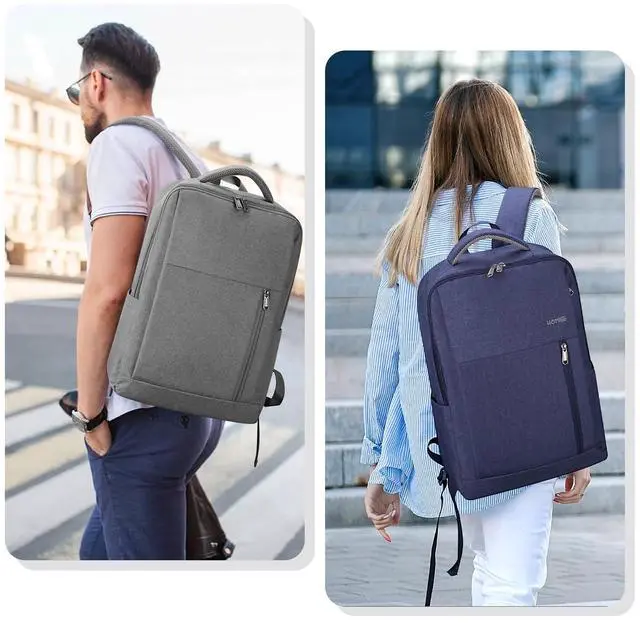 Alt view image 2 of 5 - HOMIEE 17 Inch Laptop Backpack Slim Durable Business Computer Travel Backpack with USB Charging Port, Lightweight Casual Daypack for College Work Office Men Women,Blue