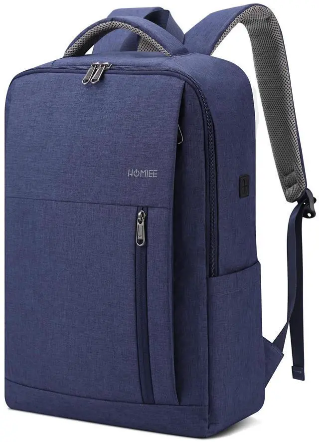 Main image of HOMIEE 17 Inch Laptop Backpack Slim Durable Business Computer Travel Backpack with USB Charging Port, Lightweight Casual Daypack for College Work Office Men Women,Blue