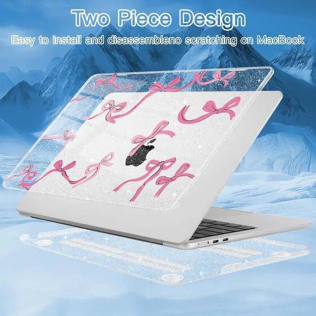 Alt view image 4 of 5 - ICEKEE Compatible with M4 MacBook Air 15 inch A3241 Case 2025 Fits 2024 2023 Release A3114 M3 A2941 M2 with Retina Display Touch ID,Printed Plastic Hard Case for MacBook Air 15.3", Bows