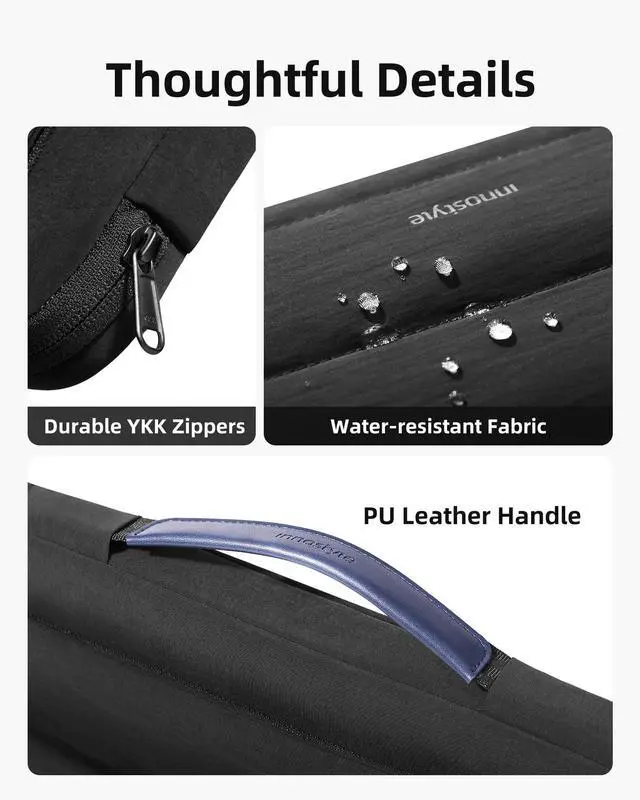 Alt view image 5 of 5 - Innostyle Puffy Laptop Sleeve 16 Inch, Puffer Laptop Carrying Case Compatible with MacBook Pro 16, MacBook Air 15, Dell XPS 15, 15.6-inch HP Lenovo ASUS, Lightweight and Water-Resistant