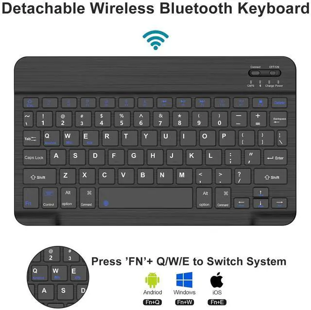 Alt view image 3 of 5 - IVEOPPE for iPad 11th 10th Generation Case with Keyboard, Magnetic Detachable Keyboard Case, Wireless Bluetooth Keyboard, iPad 11th A16 11 inch 2025 &10th 10.9 inch 2022, Rechargeable Portable, Black