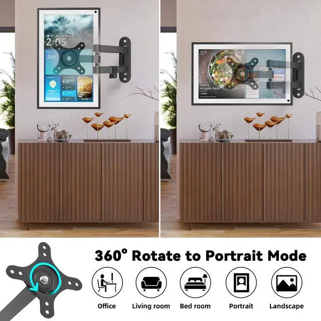 Alt view image 4 of 5 - Wall Mount for Alexa Echo Show 15-15.6" 21 inch Echo Show 21 Frame Holder Screen Calendar Devices on Wall Bracket Swivel and Tilt for Home Kitchen