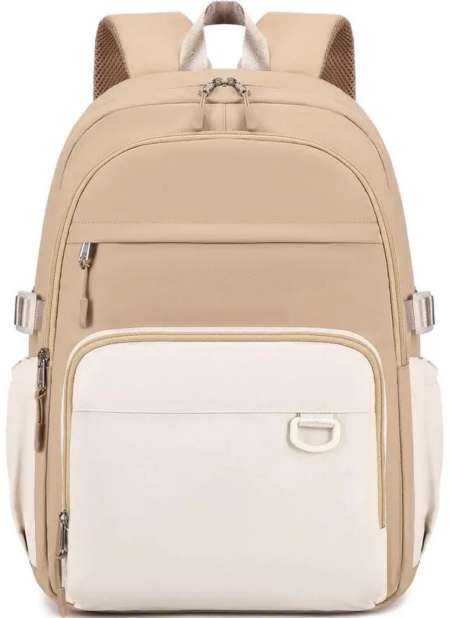 Main image of JIANYA School Backpack for Teen Grils, 15.6 Inch Laptop Backpack, Khaki Beige