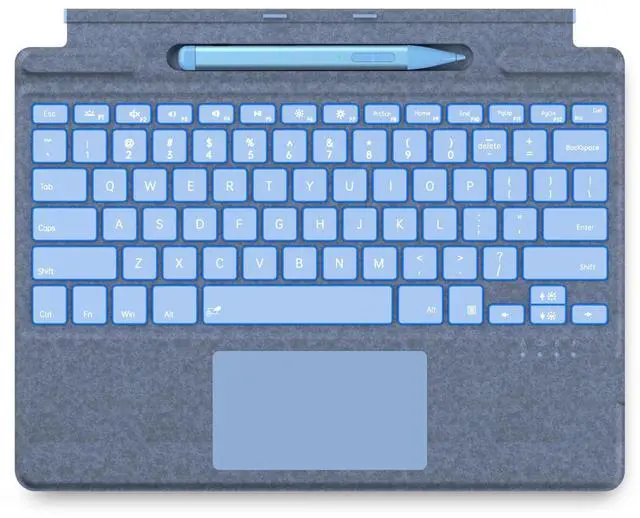 Main image of JvKzaen Surface Pro 11 Keyboard with Slim Pen, Compatible with Microsoft Surface Pro11/10/9 /8 /X, 13 Inch Bluetooth Wireless Backlight Type Cover Blue
