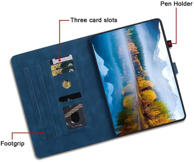 Alt view image 3 of 5 - KEFBWAO Case for All-New  Fire HD 10 and 10 Plus Tablet (13th/11th Generation, 2023/2021 Release), Magnetic Clasp Stand Leather Case with Pen Holder for Fire HD 10 2023 Tablet, Blue