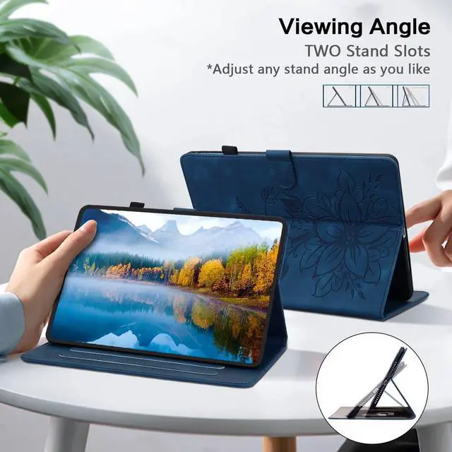 Alt view image 4 of 5 - KEFBWAO Case for All-New  Fire HD 10 and 10 Plus Tablet (13th/11th Generation, 2023/2021 Release), Magnetic Clasp Stand Leather Case with Pen Holder for Fire HD 10 2023 Tablet, Blue