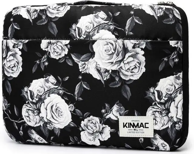 Main image of Kinmac 360° Protective Laptop Sleeve Case Bag Cover with Handle for MacBook Pro 16 inch,16 inch HP,Lenovo,Dell,ASUS,Acer Ultrabook and Business Laptop (White Rose)