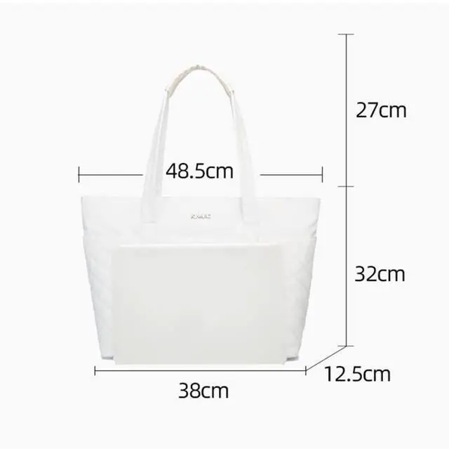 Alt view image 5 of 5 - Kinmac Women's Laptop Tote Bag Top Handle Handbag Work Bag for Laptop Computer Up to 15 inch (White Embroidery)