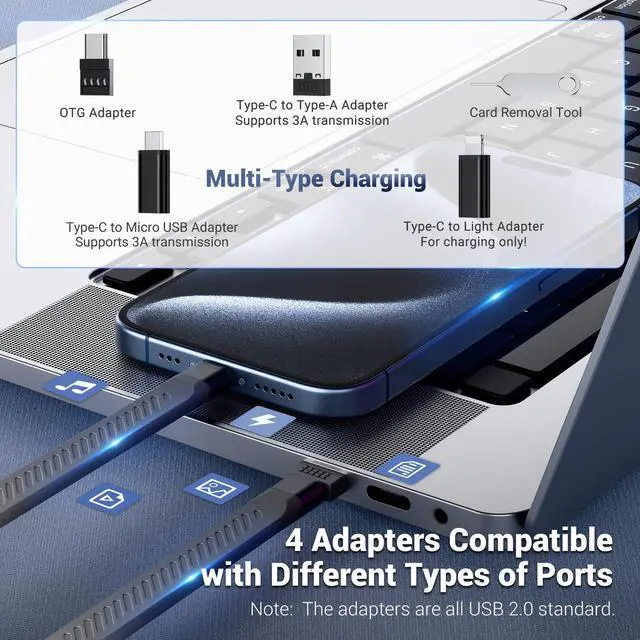 Alt view image 2 of 5 - 1 + 1 Card Reader: Cable Card High-Speed SD Card Reader Case with SD Card Reader for iPhone/ipad/MacBook