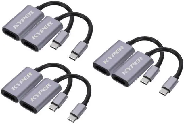 Main image of Kyper USKyper-484K 6 Pack USB C to HDMI Adapter 4K Cable, Type-C to HDMI Adapter [Thunderbolt 3/4] for Laptop MacBook Pro/Air, iPhone15 Pro max, Dell XPS, HP Pixelbook, Thinkpad, Surface, Ipad Pro (6)