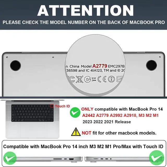 Alt view image 2 of 5 - LCMOCICO For 2024 MacBook Pro 14 inch Case M4 A3112 A3185 A3401 M3 A2918 A2992 A2779 M2 M1 A2442 Cover, Pattern Plastic Hard Shell Case for Macbook 14 2024 2023 2022 2021 Touch ID, Tide Illustration 1