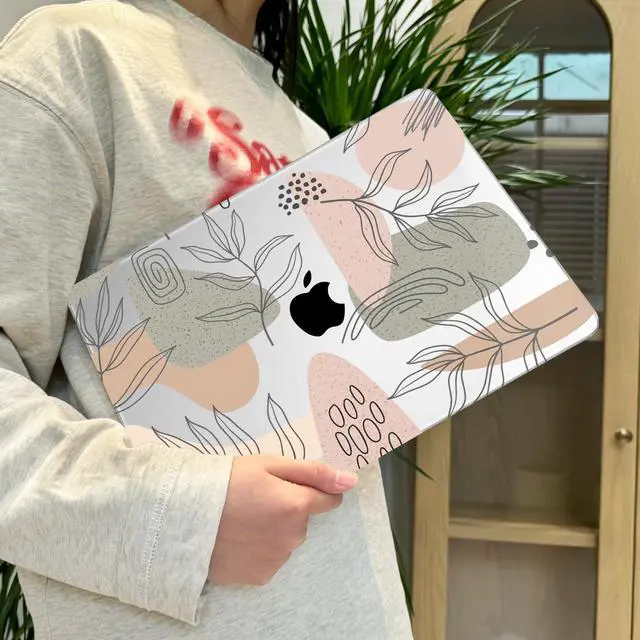 Alt view image 5 of 5 - Lepeoac Case for MacBook Air 15 Inch 2025 2024 2023 Release M4 A3241 M3 A3114 M2 A2941, Hard Shell with Screen Protector & Keyboard Cover, Compatible with Touch ID - Tropical Leaves