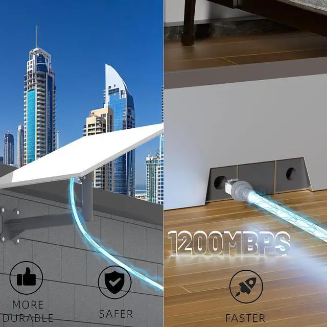 Alt view image 3 of 5 - Lorlorkool Starlink Gen 3 Cable,Waterproof Starlink V3 Cable Replacement Standard V3 Cable for Starlink Satellite Gen3 30FT