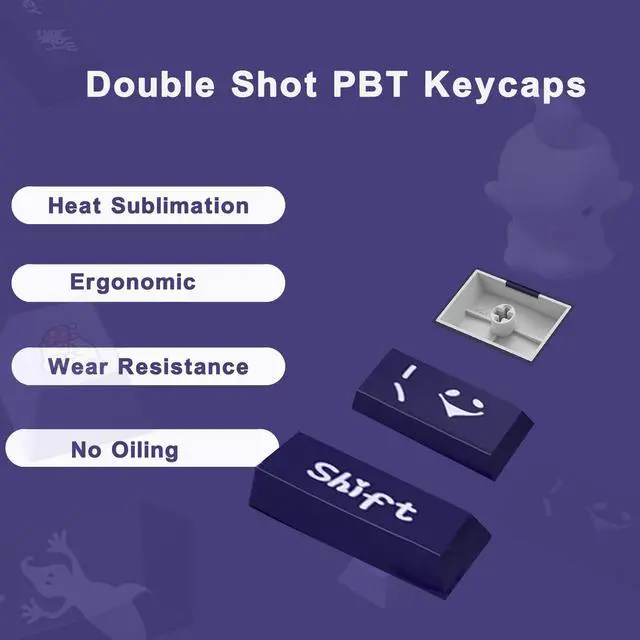 Alt view image 4 of 5 - LUSKINNO PBT Keycaps, 138 Keys Witch Spooky Halloween Theme Cherry Profile Keycaps Dye-Sublimation, Custom Keyboard Keycaps Set for 61/64/68/84/87/100/104/108 MX Mechanical Keyboard