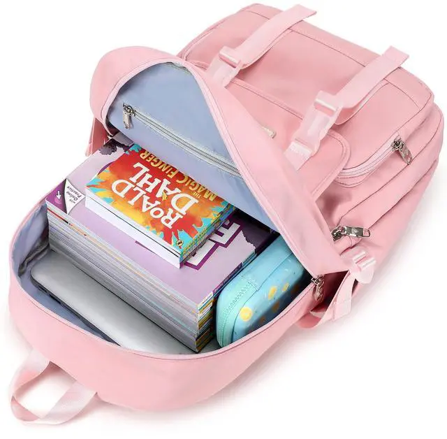 Alt view image 3 of 5 - LXYGD Backpack for Girls,Laptop Backpacks 15.6 Inch School Bag Cute Backpacks for Women Students Aesthetic College Bookbag Travel Daypack (Pink)