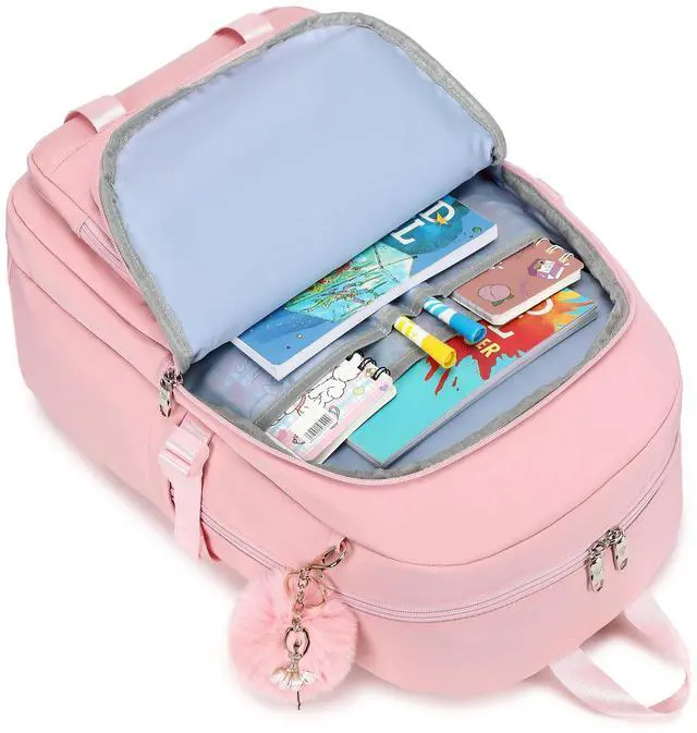 Alt view image 4 of 5 - LXYGD Backpack for Girls,Laptop Backpacks 15.6 Inch School Bag Cute Backpacks for Women Students Aesthetic College Bookbag Travel Daypack (Pink)